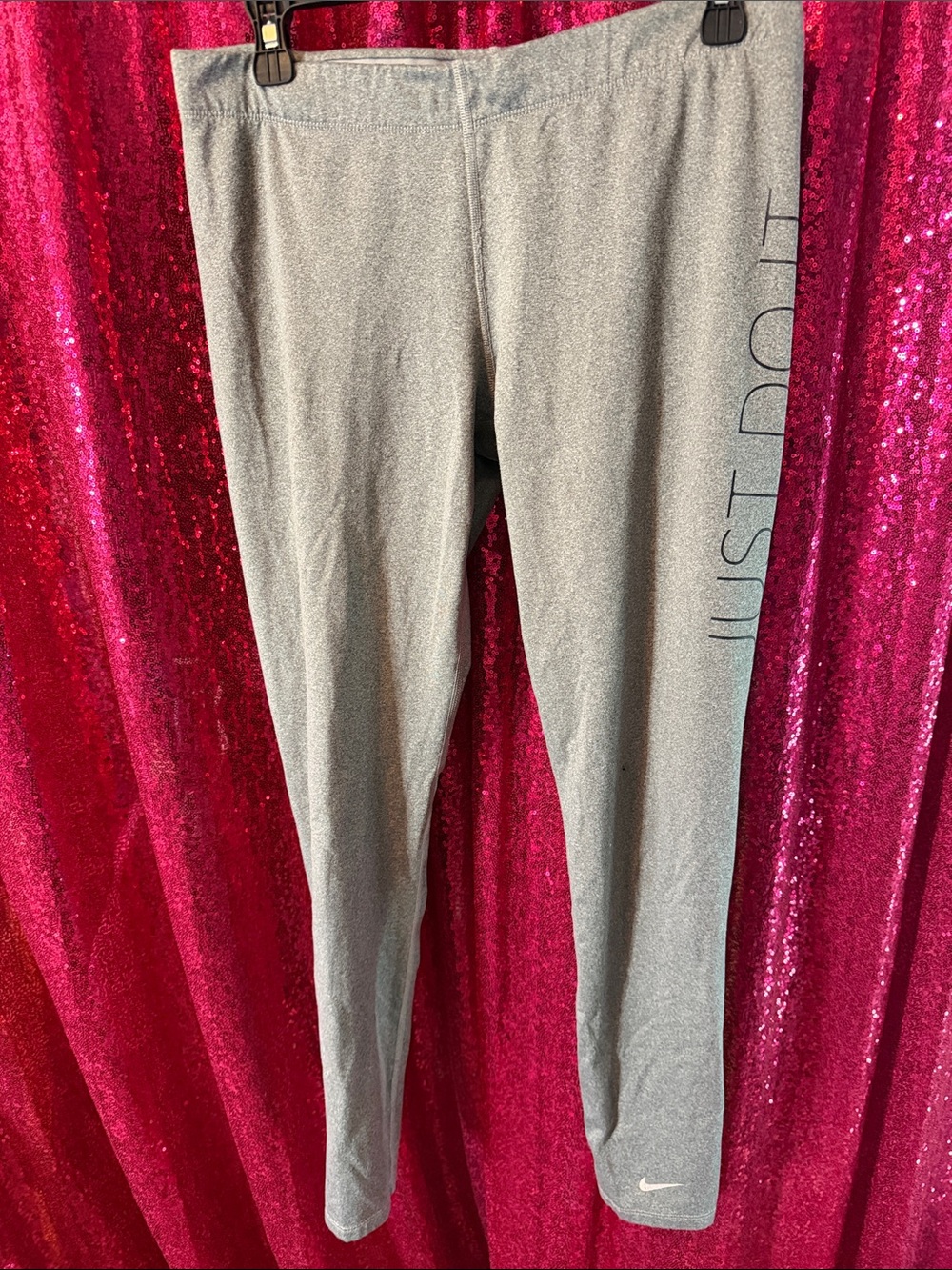 Nike Gray 'Just Do It' Performance Leggings